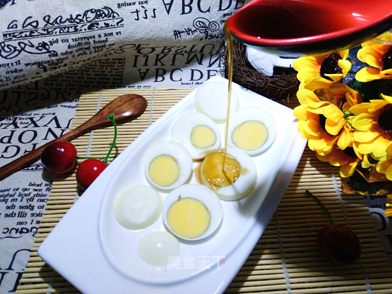 Breakfast, Boiled Egg Slices Mixed with Sweet Vinegar recipe