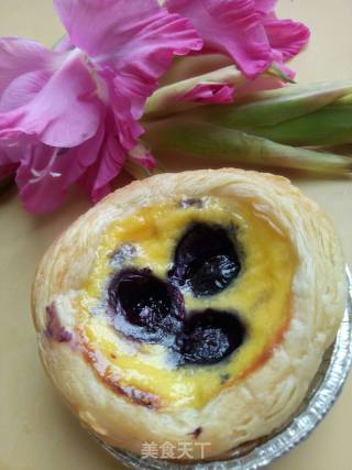 Blueberry Battered Egg Tart recipe