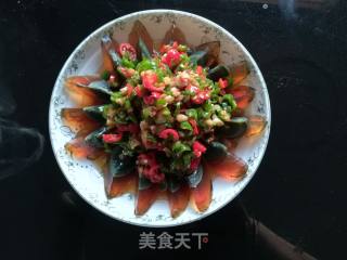 Preserved Egg with Double Pepper recipe