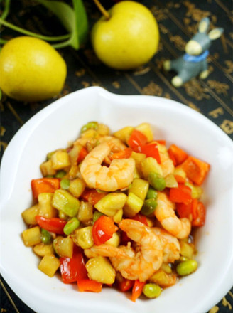 Fried Prawns with Horn Melon recipe