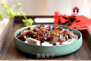 Steamed Taro with Cured Pig Face recipe