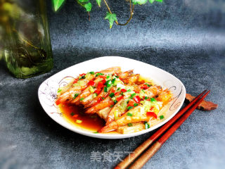 Steamed Shrimp with Enoki Mushroom and Garlic recipe