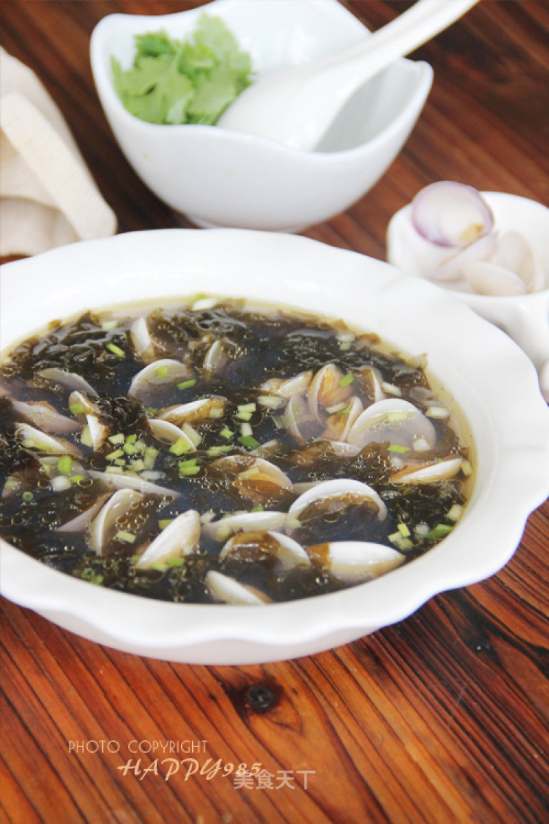 Fresh and Fresh Fast Hand Soup-clam Seaweed Soup recipe