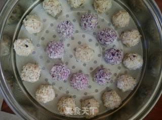 Taro and Purple Potato Meatballs recipe