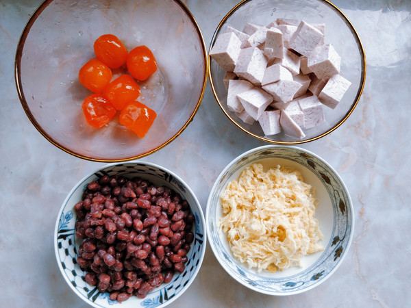 Egg Yolk, Floss, Mochi, Red Bean and Taro Bag recipe