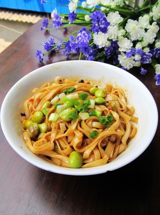 Tossed Noodles with Edamame and Black Bean Sauce recipe