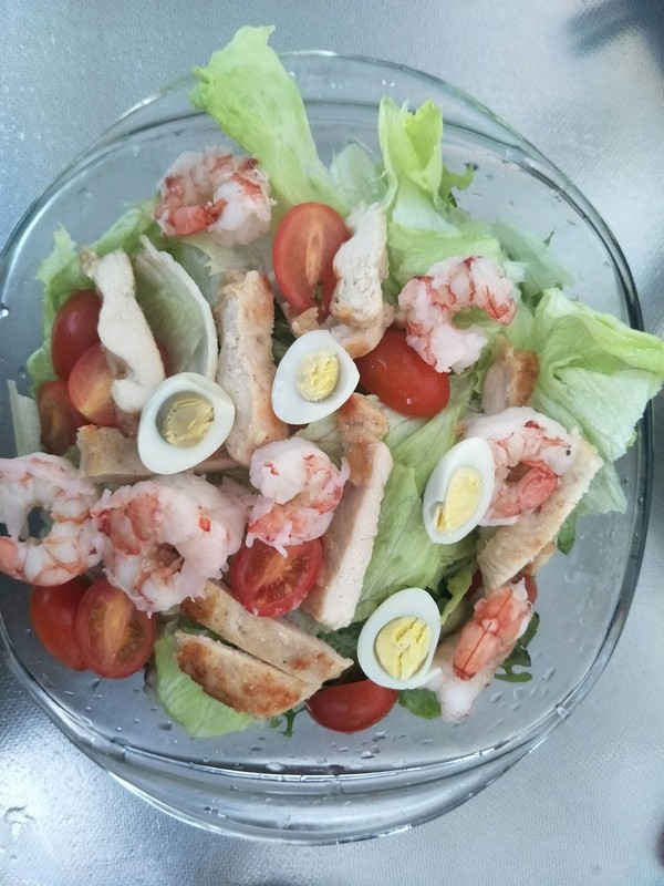 Chicken, Prawns and Vegetable Salad+ recipe