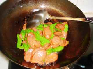Fried Sausage with Snow Peas recipe