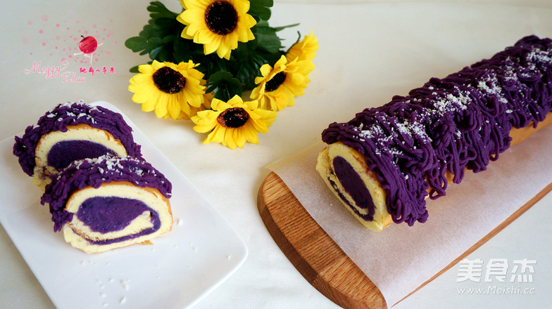 Purple Sweet Potato Chiffon Cake Roll recipe