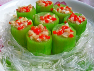 Steamed Loofah with Garlic Vermicelli recipe