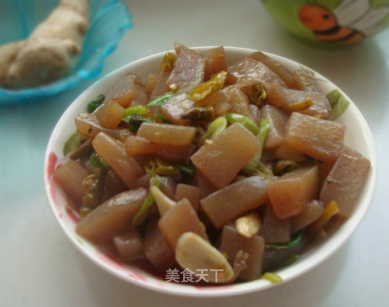 Fried Konjac Tofu with Pickled Peppers recipe