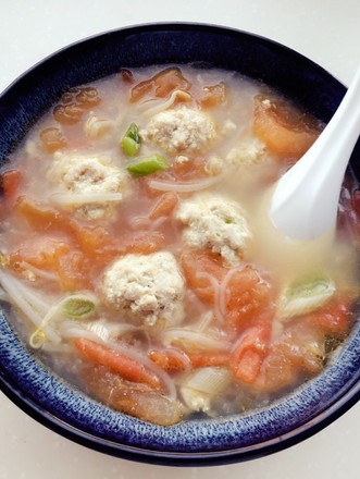 Tomato Pork Tofu Meatball Soup recipe