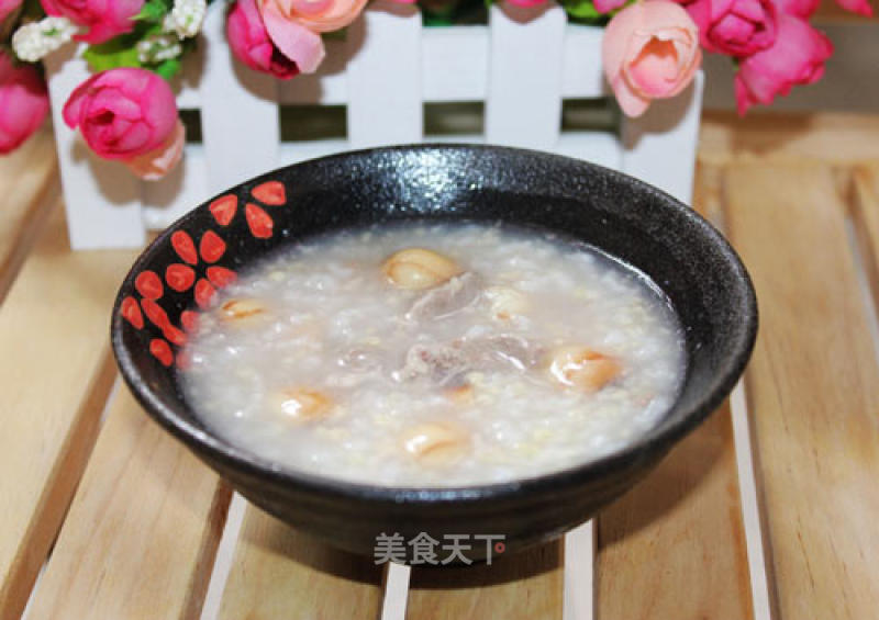 Two Rice Congee with Fresh Lotus and Lean Pork recipe