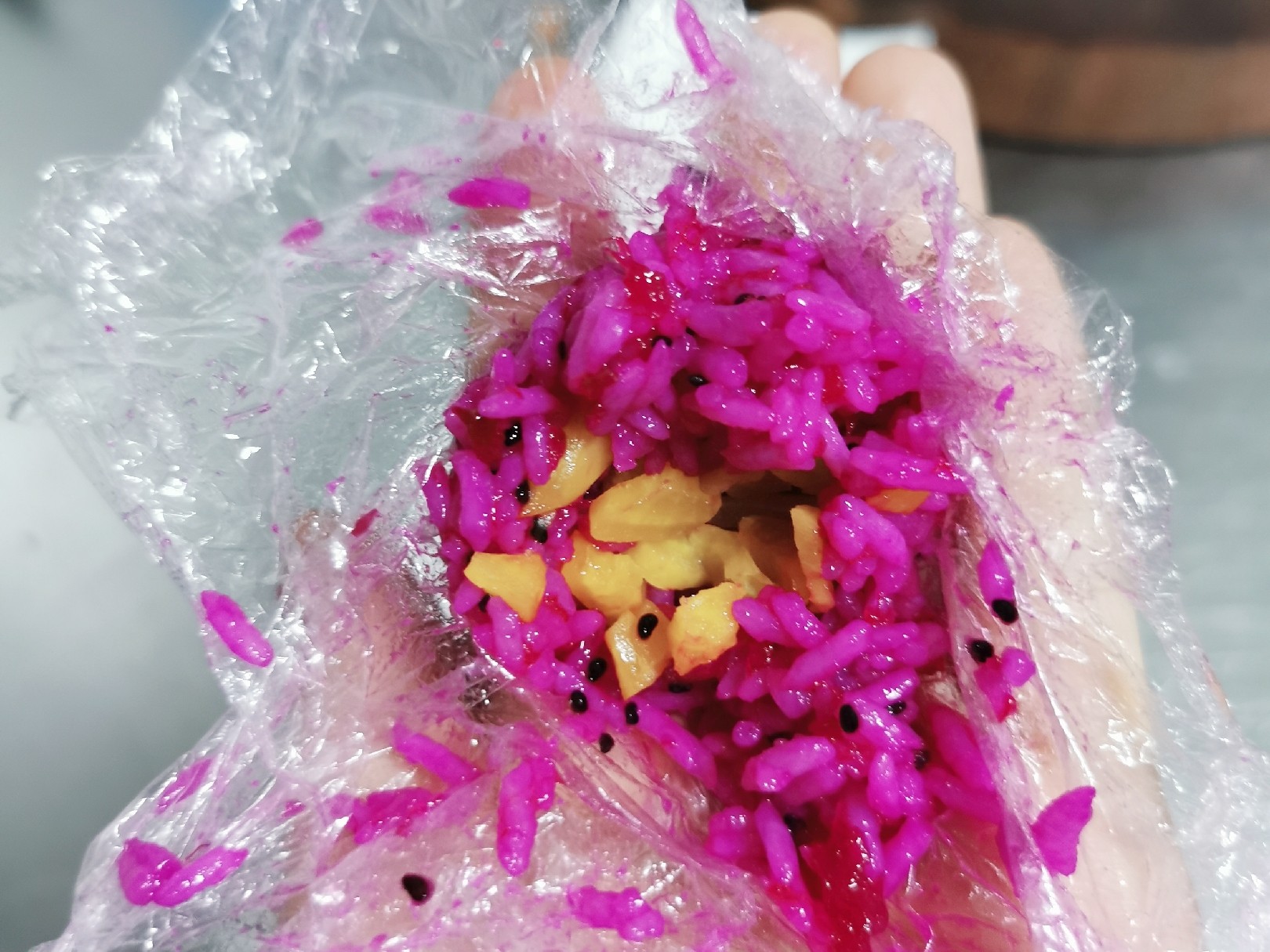 Dragon Fruit Sushi Rice Ball recipe