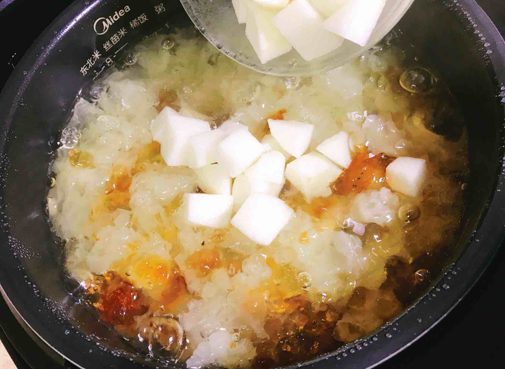 Nourishing Yan Lung Soup (cranberry Peach Gum Tremella Snow Pear Soup) recipe