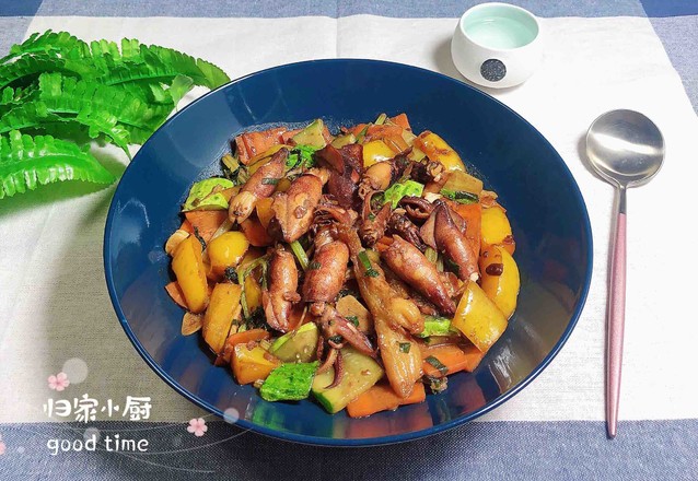 Squid with Soy Sauce (10 Minutes Fast Hand Dish) recipe