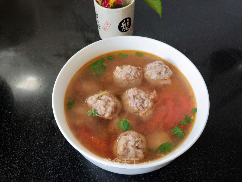 Tomato Beef Meatball Soup recipe