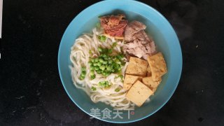 Braised Dried Tofu with Hand-rolled Noodles recipe