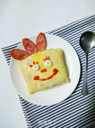 Cartoon Sausage Omelet Rice recipe