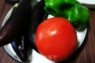 Stewed Eggplant with Green Peppers and Tomatoes recipe