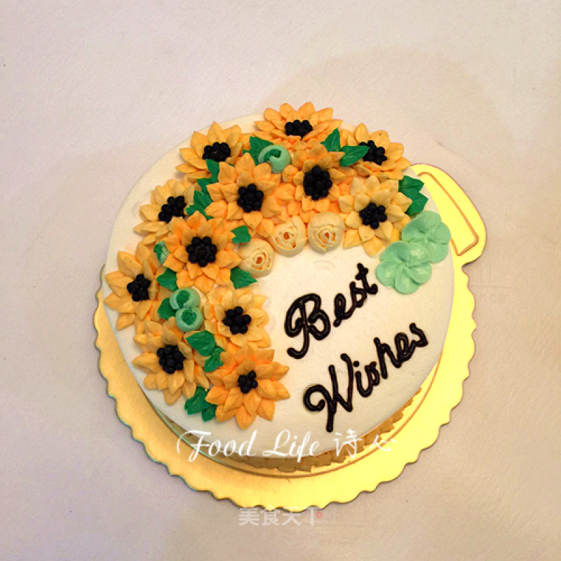 【sunflower Decorated Cake】 recipe