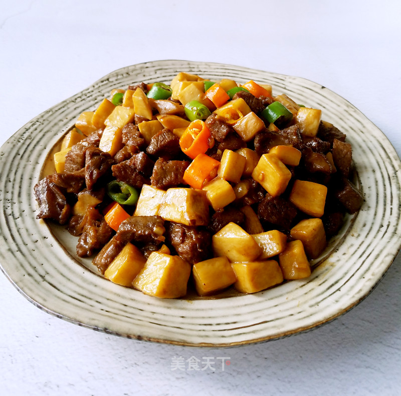 Stir-fried Beef Cubes with Eryngii Mushrooms recipe