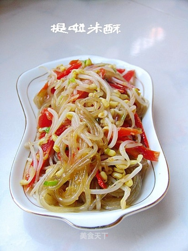 Sesame Oil Fragrant Taste-ginger Bean Sprouts Mixed with Vermicelli recipe