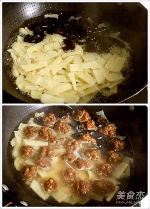 Winter Bamboo Shoots and Boiled Meatball Soup recipe