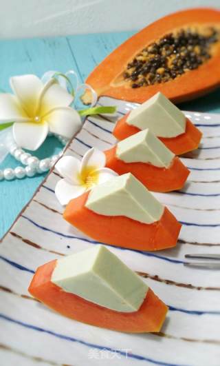 Matcha Milk Papaya Jelly recipe