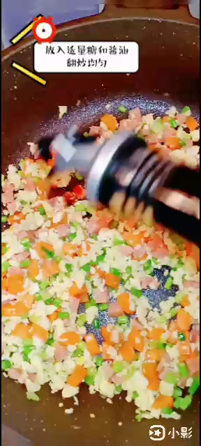 Garlic Luncheon Meat and Egg Fried Rice recipe