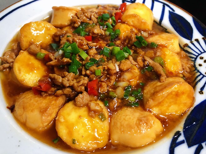Japanese Tofu with Minced Meat (home Cooking with Rice) recipe
