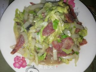 Stir-fried Chinese Cabbage with Sausage recipe