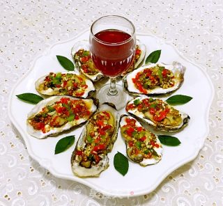 Roasted Oysters with Garlic and Bell Peppers recipe