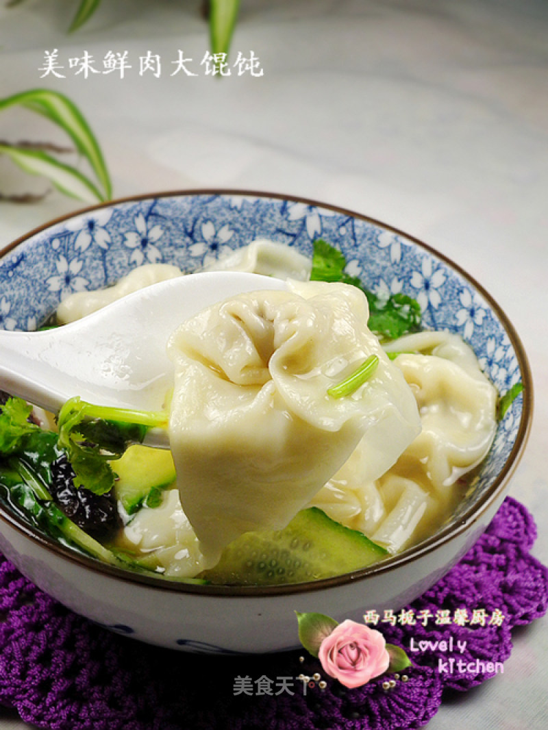 A Bowl of Soup Blended with A Variety of Seasonings---delicious Fresh Meat Wontons recipe