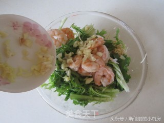 Shrimp Bitter Chrysanthemum Mixed with Dried Shreds recipe