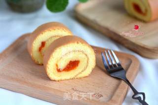 #aca烤明星大赛#papaya Jam Cake Roll recipe