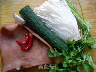 #trust之美#enoki Mushroom Mixed with Pig Ears recipe