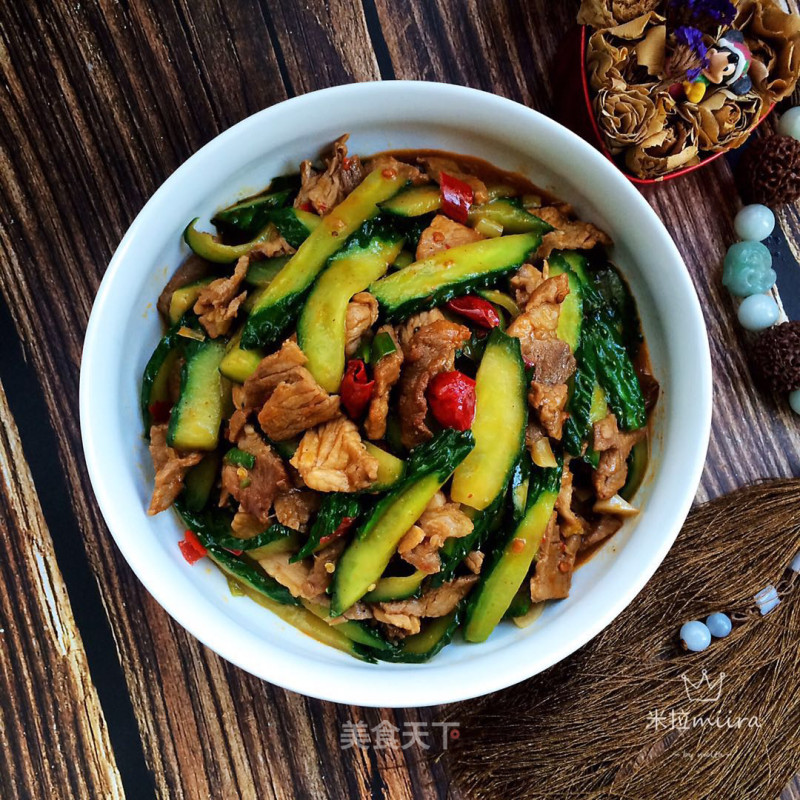 Fried Cucumber with Sliced Pork recipe