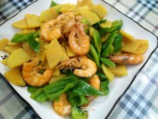 Fried Spicy Shrimp and Potatoes recipe