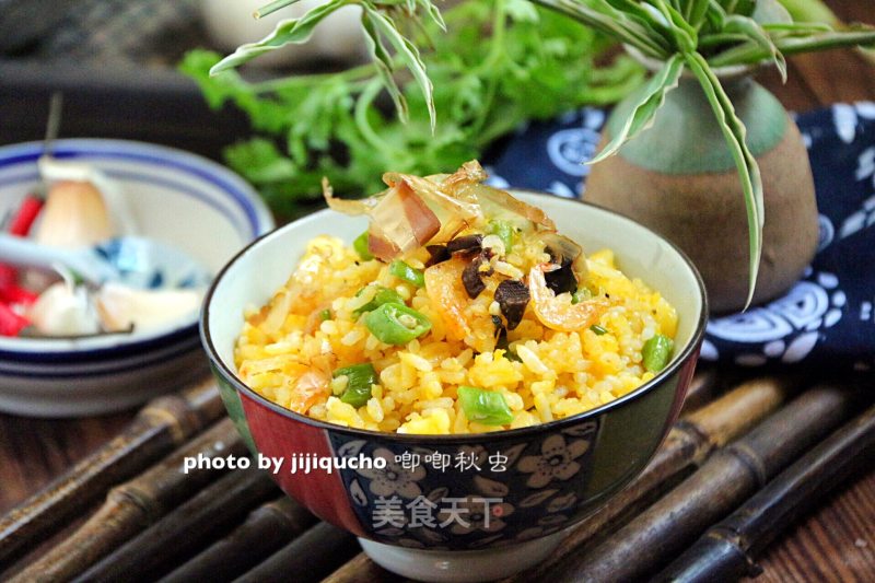 Golden Fried Rice with Mushroom Sauce