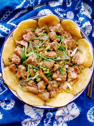 Steamed Bun with Pork Ribs and Roasted Edamame recipe