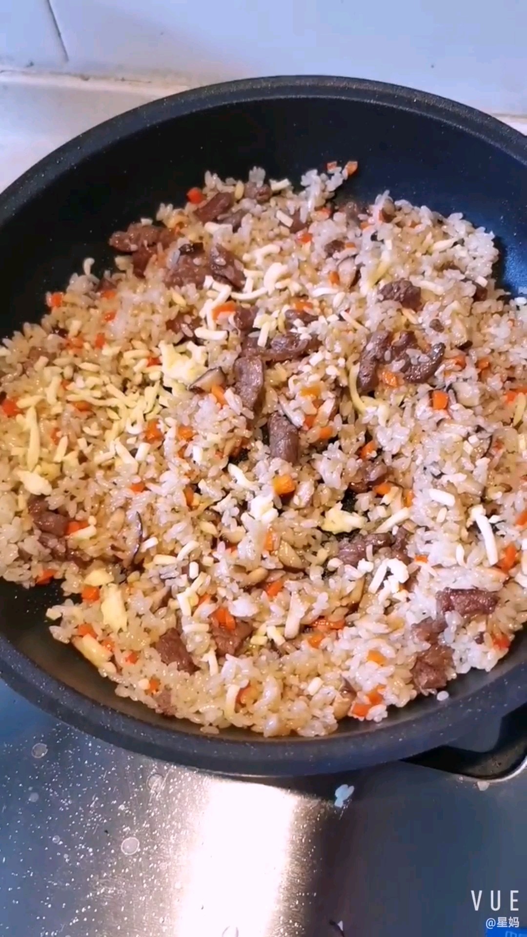 Cheese Beef Fried Rice recipe