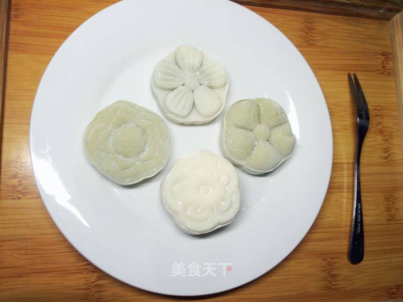 #新良第一节烤大赛# Matcha Snow Skin Mooncakes recipe