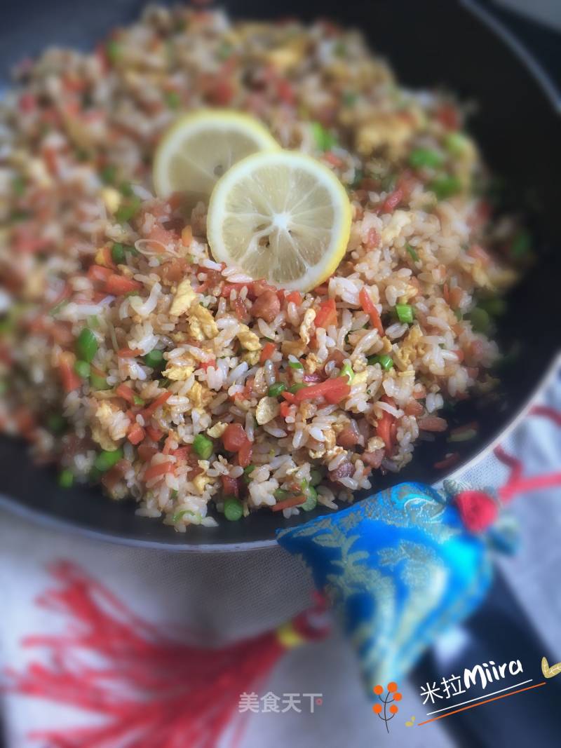 Fried Rice with Red Intestine recipe