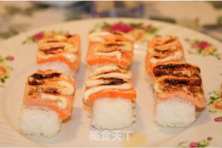 Japanese Style Fire-grilled Salmon Sushi recipe