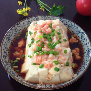 Steamed Tofu with Minced Shrimp recipe
