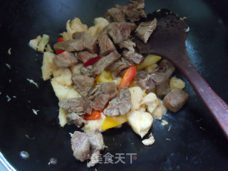 [fried Beef Brisket with Hericium Mushroom] recipe