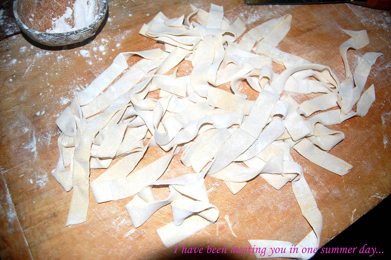 Two Kinds of Noodles Cut into Strips recipe