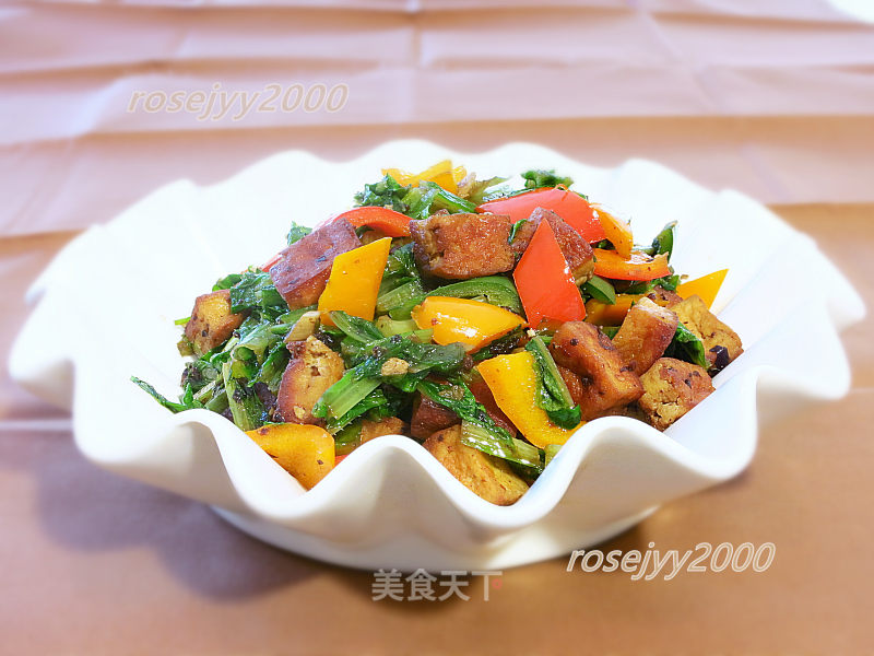 Stir-fried Dried Bean Curd with Lettuce recipe