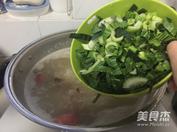 Green Vegetable Lobster Soup Rice Congee recipe